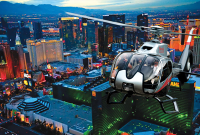 Maverick Over Las Vegas Strip at Night