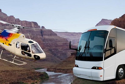 Grand Canyon West Rim Helicopter and Bus Overlay