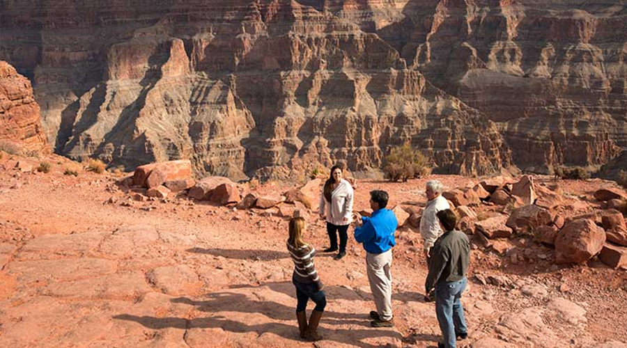 Pink Jeep guide with guest at Grand Canyon West Rim 2